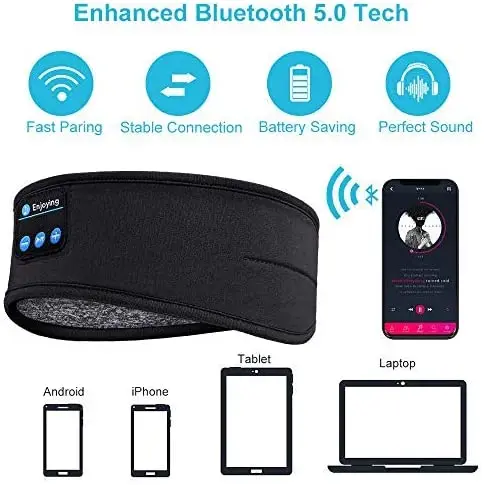 Bluetooth sleeping headphones head
